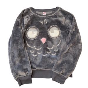Girls Faux Fur Owl Sweatshirt